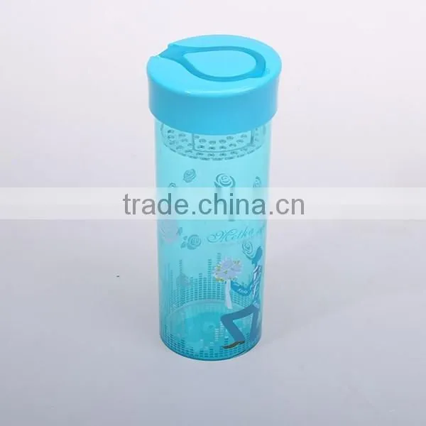 Screw Top Water Bottle 450ml Plastic Tumbler Cup Lid Travel Mug
