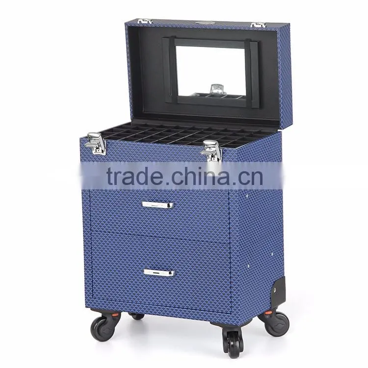 Factory Wholesale Makeup Artist Trolley Beauty Box makeup organizer handbags with drawings