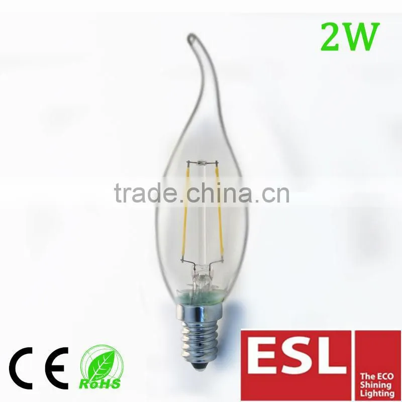 2016 newest led filament bulb 2w c35 led candle lamp