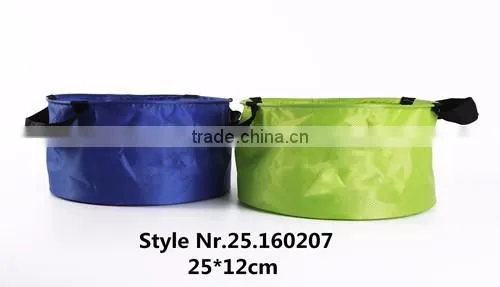 2016 folding bucket pvc tarpaulin fishing portable outdoor dustbin with two handles