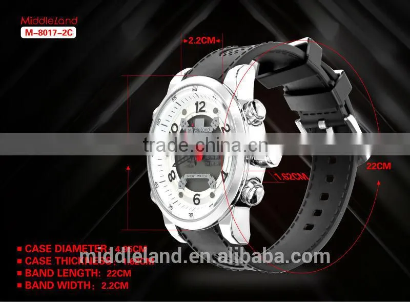 NEW!LED watch with leather band 2015 middleland show into market
