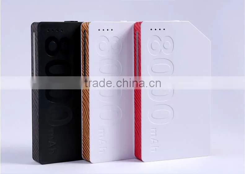 2015 manufacture supply, fast charging smart mobile portable cell phone power bank 8000mah