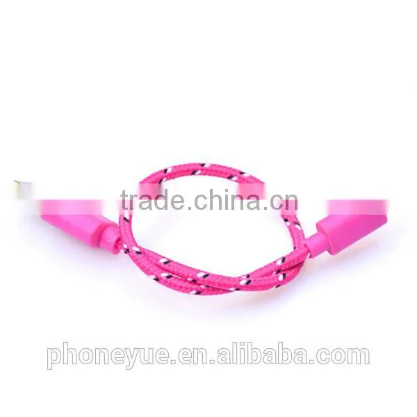 short custom 20cm woven 28/24awg micro usb cable cord wire