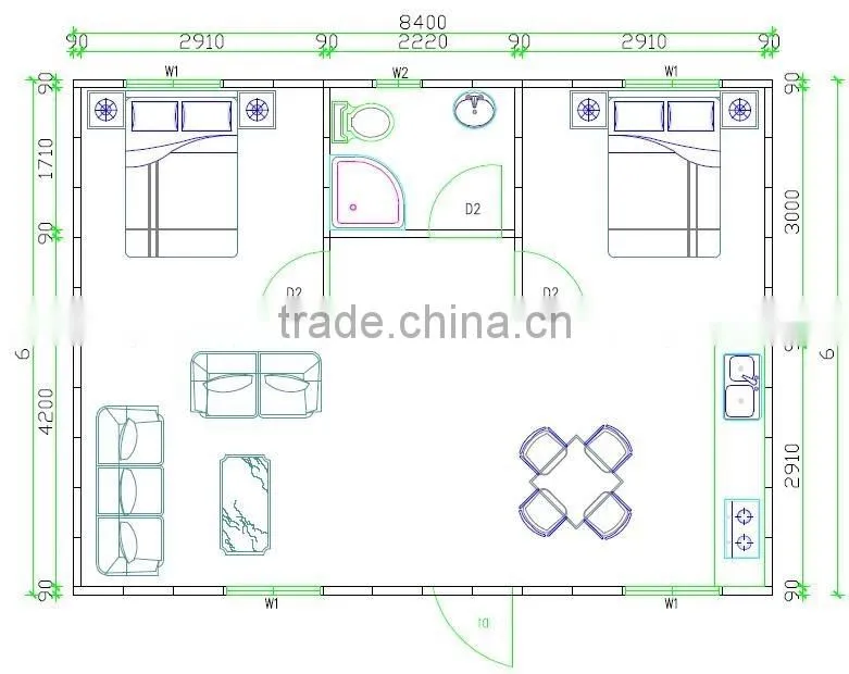 Modern heat and sound insulated prefab house china prefabricated house/villa