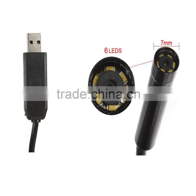 15M Cable 7mm Lens USB Endoscope Pipe Inspection Camera Borescope 6 LEDs IP67 Waterproof Mini PC Tube Snake