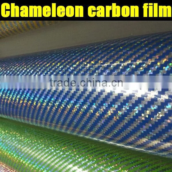 Hot Selling carbon fiber chameleon film with air drain