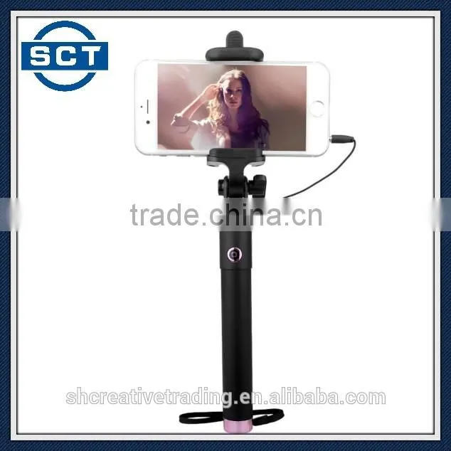 Monopod Selfie Stick Telescopic Wired with Remote Holder