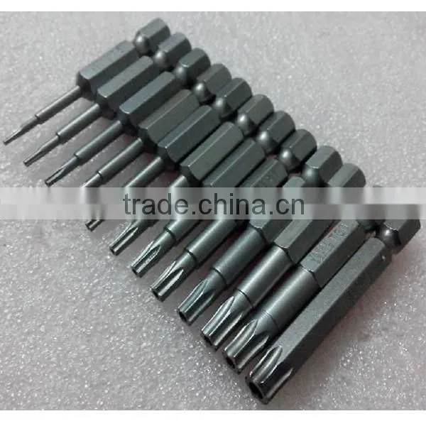 12Size/Set Magnetic Torx Screwdriver Bits Set Electric Screwdriver 50mm Length AR-24