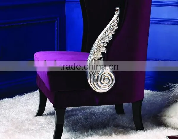 purple romantic silver foil leisure chair / modern high back chair YL-A9025-4