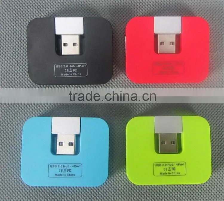 No cable mini square slim usb 2.0 hub 4 port for Laptop