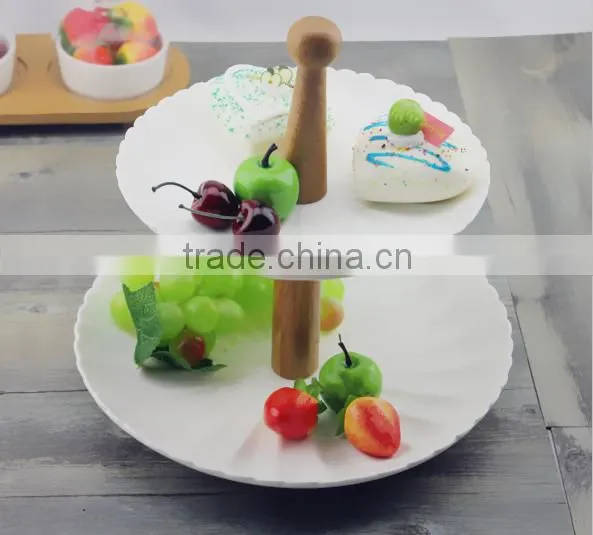 Two Layers of Fruit Cake Dessert Ceramic Double Disc HY1671602