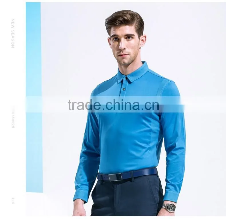 Custom mercerized cotton T-shirt business casual set of long sleeve T-shirt male head