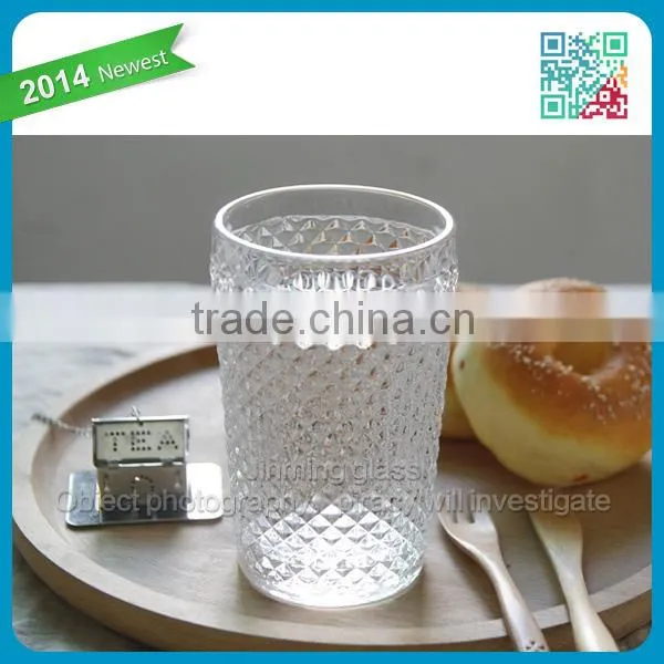 four color embossed glass cup pineapple grain glass beer glass cup