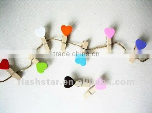 2013 Hot Sell Promotional love heart wooden clip