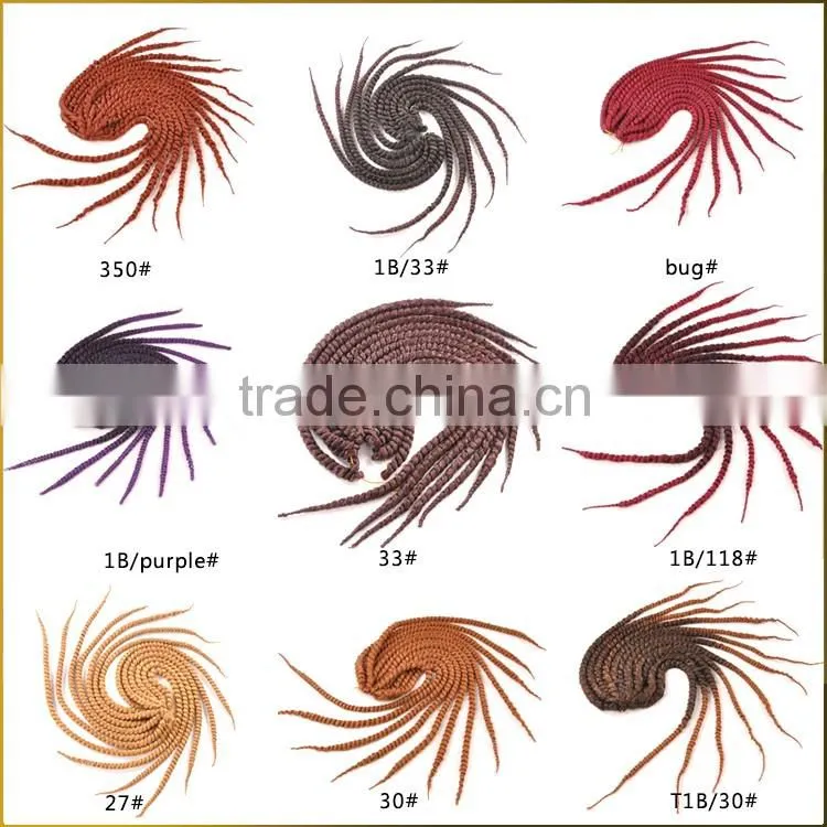 2016 Best selling 12'' Havana Mambo Twist Crochet Braid Hair Synthetic Twist Braids With Synthetic Crochet Hair Extention