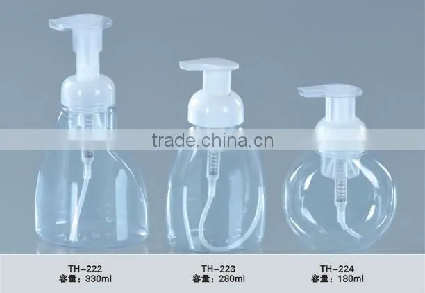 Bubble Pump sprayer heat resistant PET plastic bottle for hand sanitizer 180 280 330ML