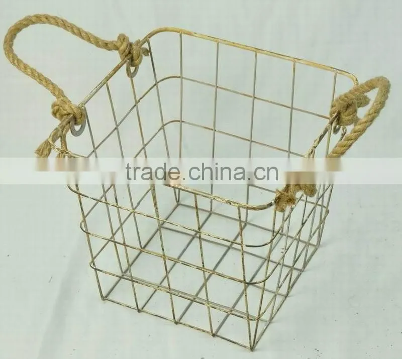 Vintage style wire storage basket