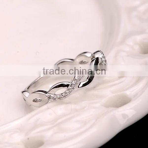 S925 pure silver ring single drill Women's singles to quit High-grade silver ring for wedding
