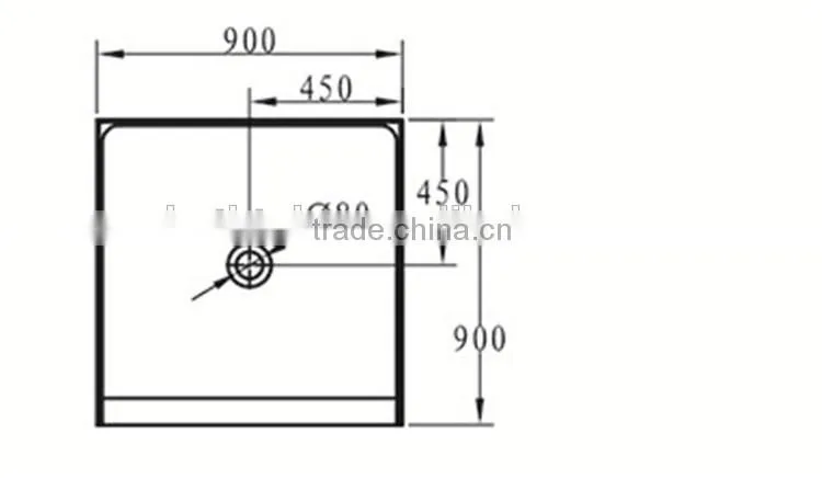 cupc alcove base,square acrylic shower base,three alcove tile flange base