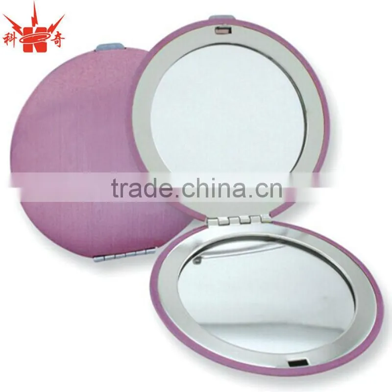 Luxury Oval Silver Pocket Mirror With Push Button Clasp Mirror