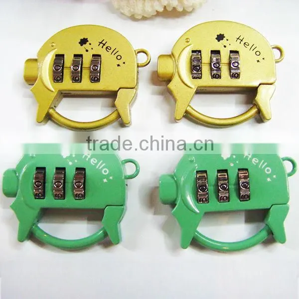 FACTORY SALE!! 2016 popular Colorful cute pig zinc lock