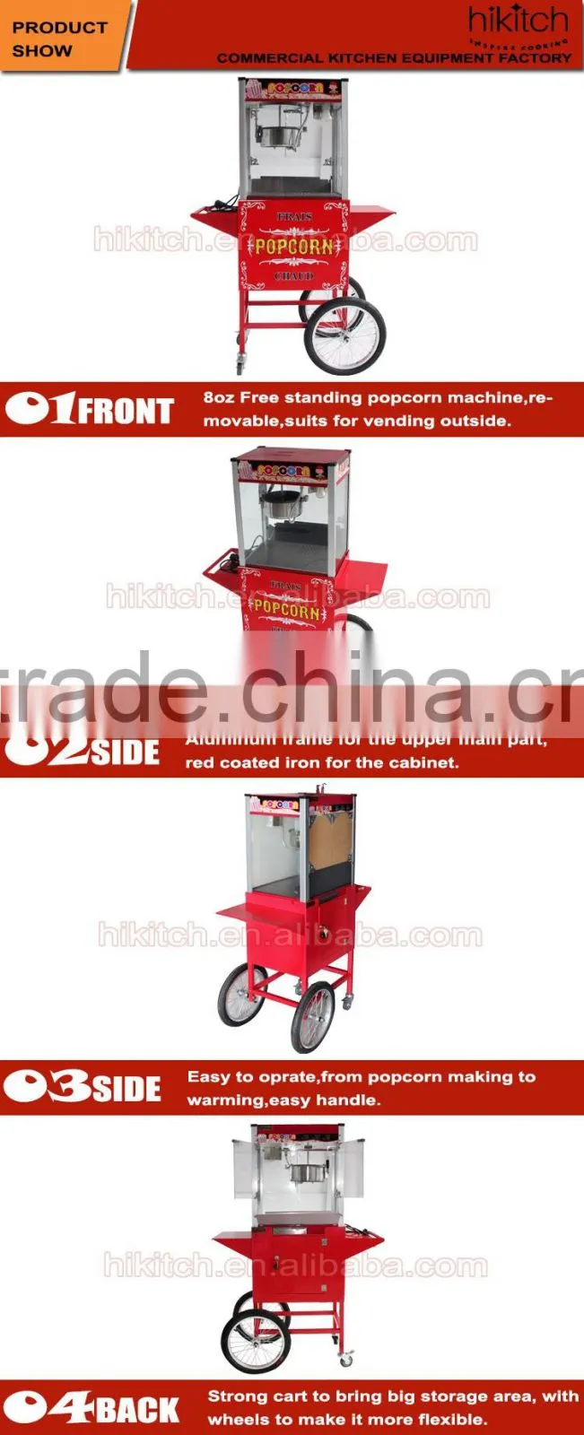Industrial Large Capacity Commercial Popcorn Making Machine With Car