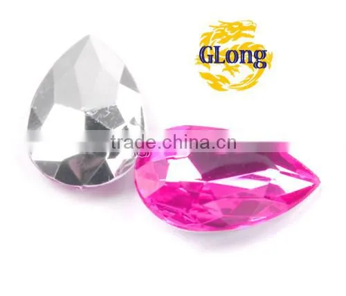 20*30mm Water Drop Shaped Acrylic Point Back Mix Color Rhinestone&Crystal For Stylish Bags Garment Shoes #GY016-30P(Mix-s)