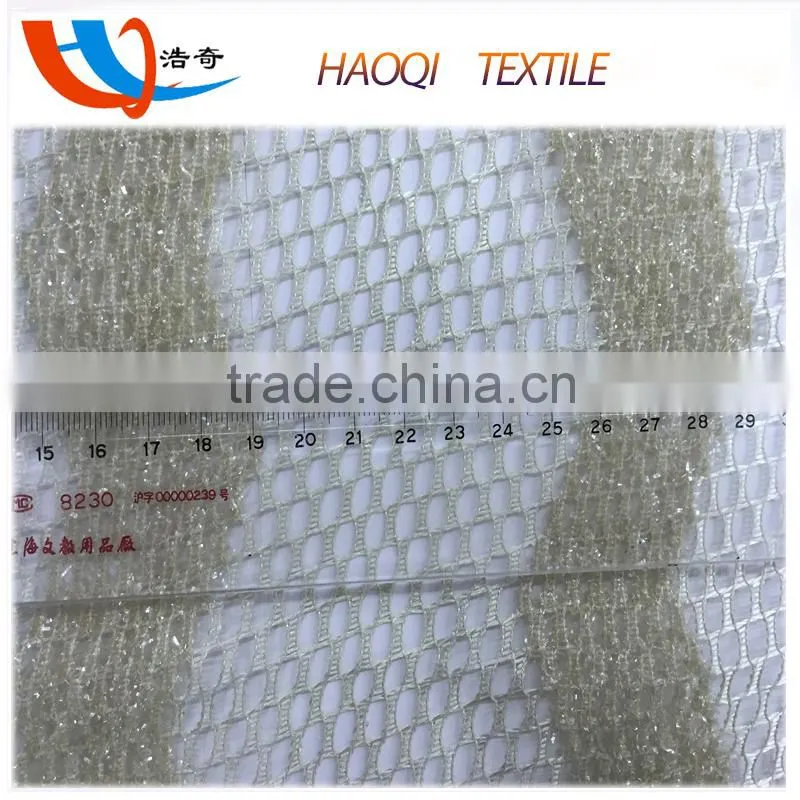 see through polyester mesh fabric with silver fiber
