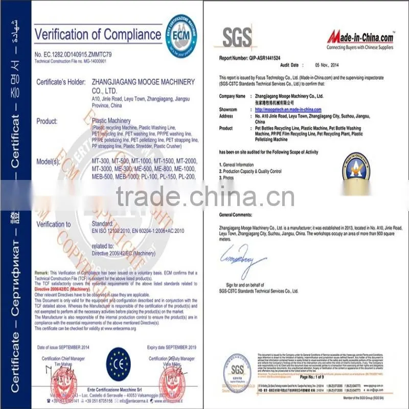 Powerful plastic crusher machine