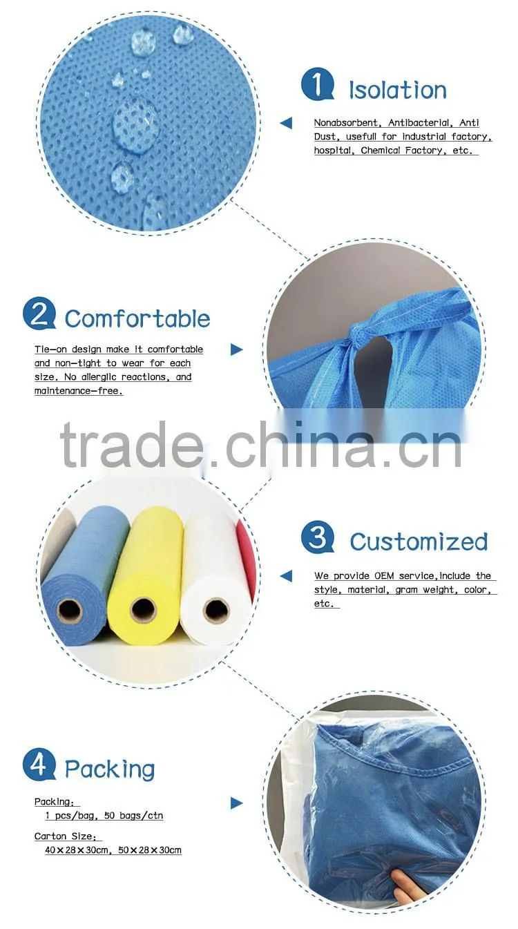 SMS Hospital Smock Gown Disposable Medical Gown