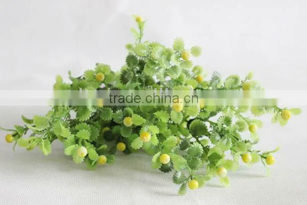 home decoration,7 heads apple green pastic artificial tropical plants