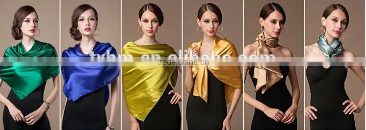 polyester satin solid colour square scarf