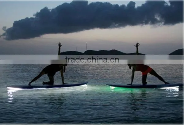 2015 Epoch-Power fashionable stand up bamboo paddle board sup board with LED lights/Epoxy surfboard with colorful light
