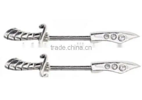 Knife Sword Nipple Shield Rings Barbell