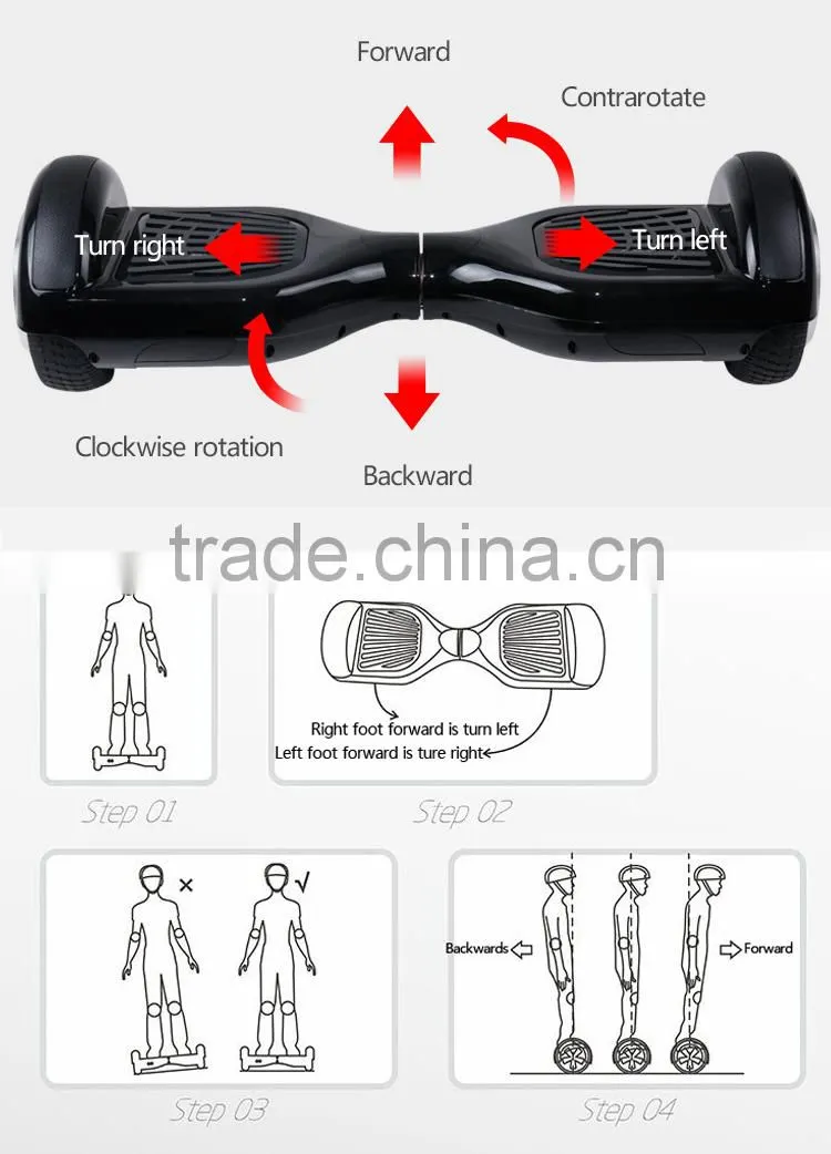 CE/ Rosh /FCC electric unicycle mini coloful two wheel smart balance electric scooter OX-BW5 speed raech 18km/h