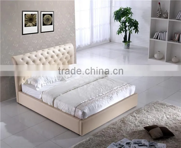 Lift Up Storage Bed With Leather Upholstered YD03