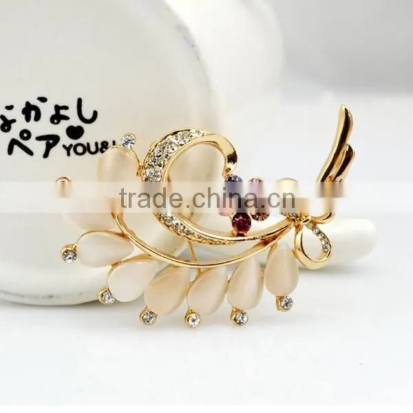 Bowknot bouquet alloy crystal brooch custom mental pin pins
