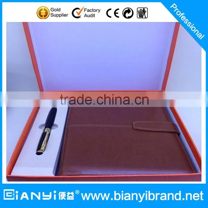 promotional luxury gift notebook set/pu leather hardcover notebook