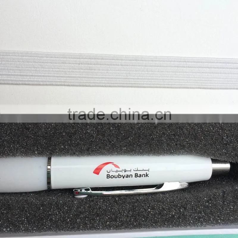 2016 hot customized luxury gift notebook with metal pen and logo for adverting