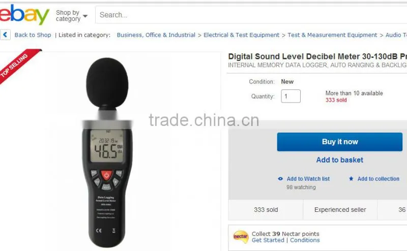 30-130dB sound level meter calibrator with LED
