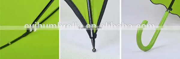 Frill Edging Ladies Long Umbrella with Stripe Printing