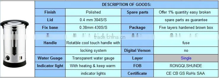 hot sale Commercial electric hot water boiler/catering urn/stainless steel urn for tea