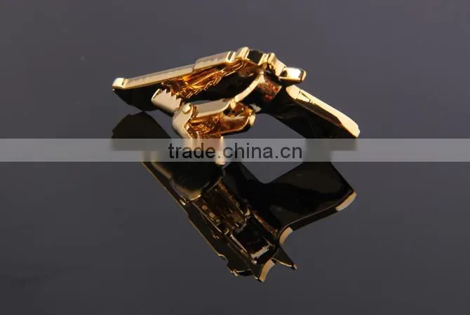 Wholesale gold/silver pistol tie bar gun tie bar