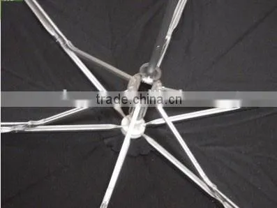 Aluminium Cheap Advertising 3 Folding Black Promotion Umbrella