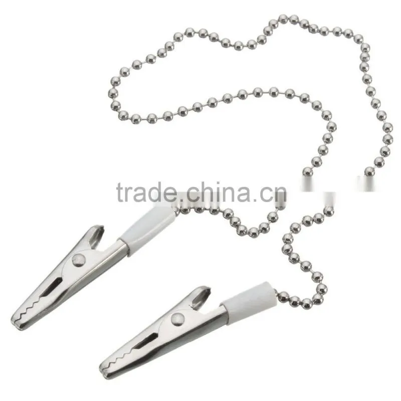 Medical Dental Napkin Holder Dental Lab Bib Crocodile Clip Clamp Flexible Metal Ball Chain