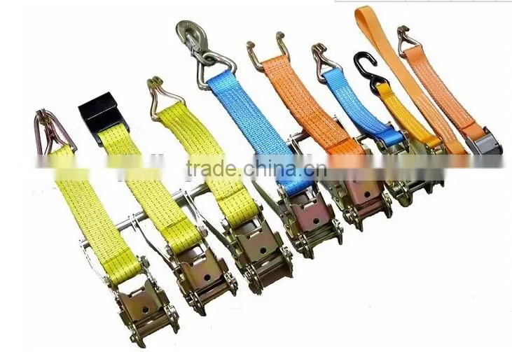 Ratchet tie down strap with S hook