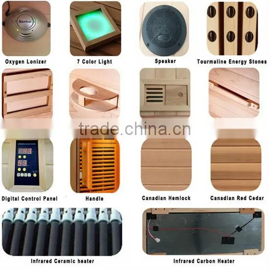 Home use indoor 1 person far infrared fitness sauna rooms