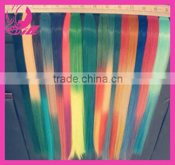 pretty three tone hair two tone hair extension rainbow clip in hair extension