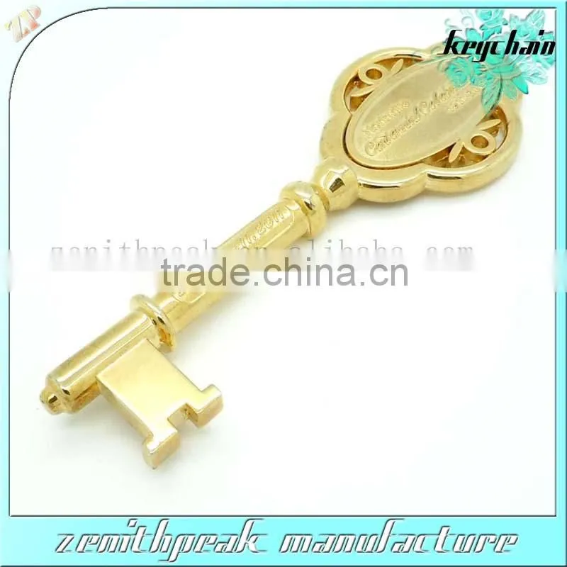 Gold metal key shape keychain/key shape keyring/key shape key holder