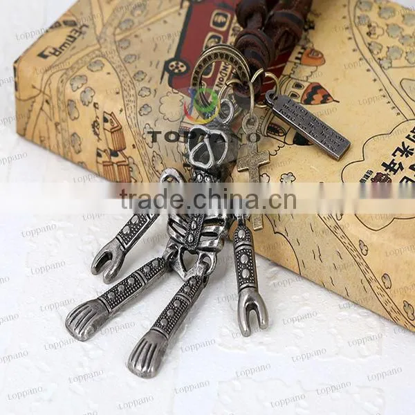 new handmade woven fashion genuine leather bracelet
